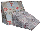 Housse de coussin compensée env. 62x49x30 cm tissu mixte shabby chic beties "enfants du village"