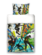 Jugend Bettwäsche-Set ca. 155x220 cm „Graffiti Skateboard“ coole beties Garnitur