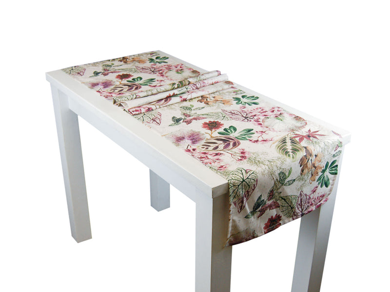 Chemin de table env. 40x175 cm hibiscus beties "Herbier"