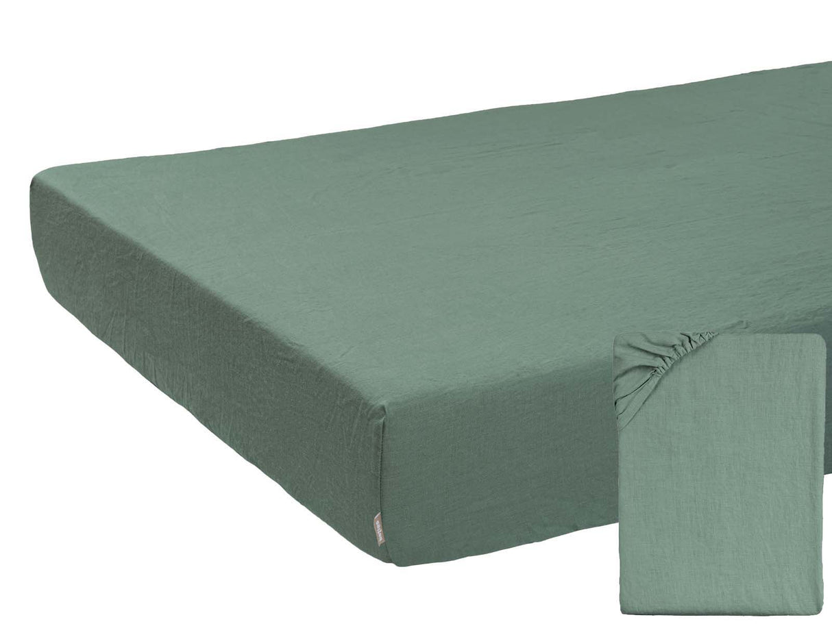 Spannbettlaken ca. 90x200 cm natural-mint 100% Leinen beties "Leinen"