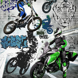 Parure de lit jeunesse env. 155x220 cm Ensemble cool beties « Graffiti Motocross »