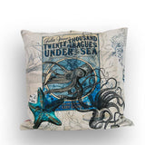 Housse de coussin env. 40x40 cm Poulpe Maritim beties "Nautic Sea Animals"