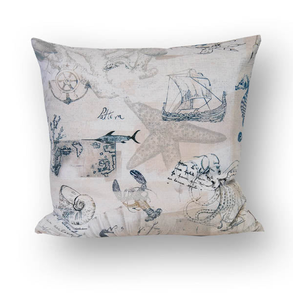 Housse de coussin env. 50x50 cm beties ivoire "Nautic Mistral"