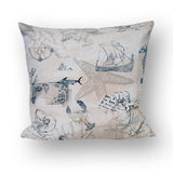 Housse de coussin env. 50x50 cm beties ivoire "Nautic Mistral"