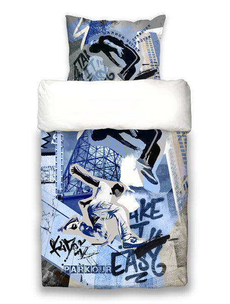 Parure de lit jeunesse env. 155x220 cm Ensemble cool beties « Graffiti Parkour »