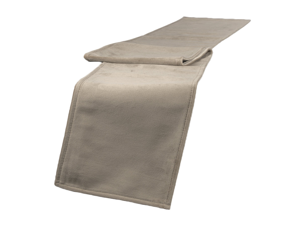 Tischband ca. 18x140 cm taupe beties "Samt&Sonders"