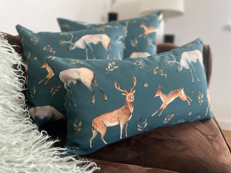 Housse de coussin env. 40x40 cm cerf housse réversible beties "Wildwechsel"