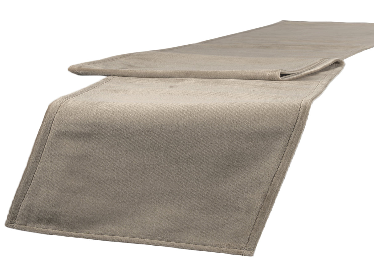 Tischläufer ca. 40x140 cm taupe beties "Samt&Sonders"