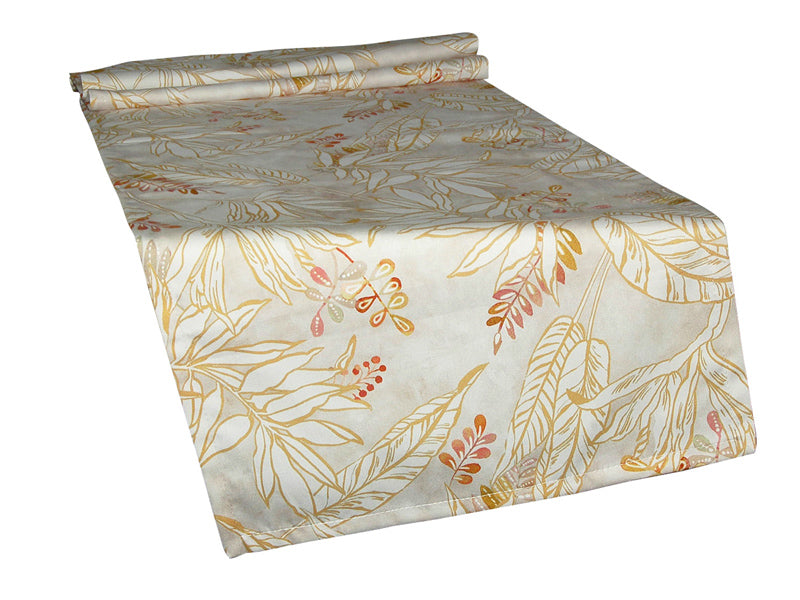 Chemin de table env. 40x150 cm 100% coton beties "Feuille d'Or" Atelier