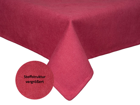 Tischdecke ca. 100x100 cm himbeer-rot Chenille-Haptik beties "FarbTon"