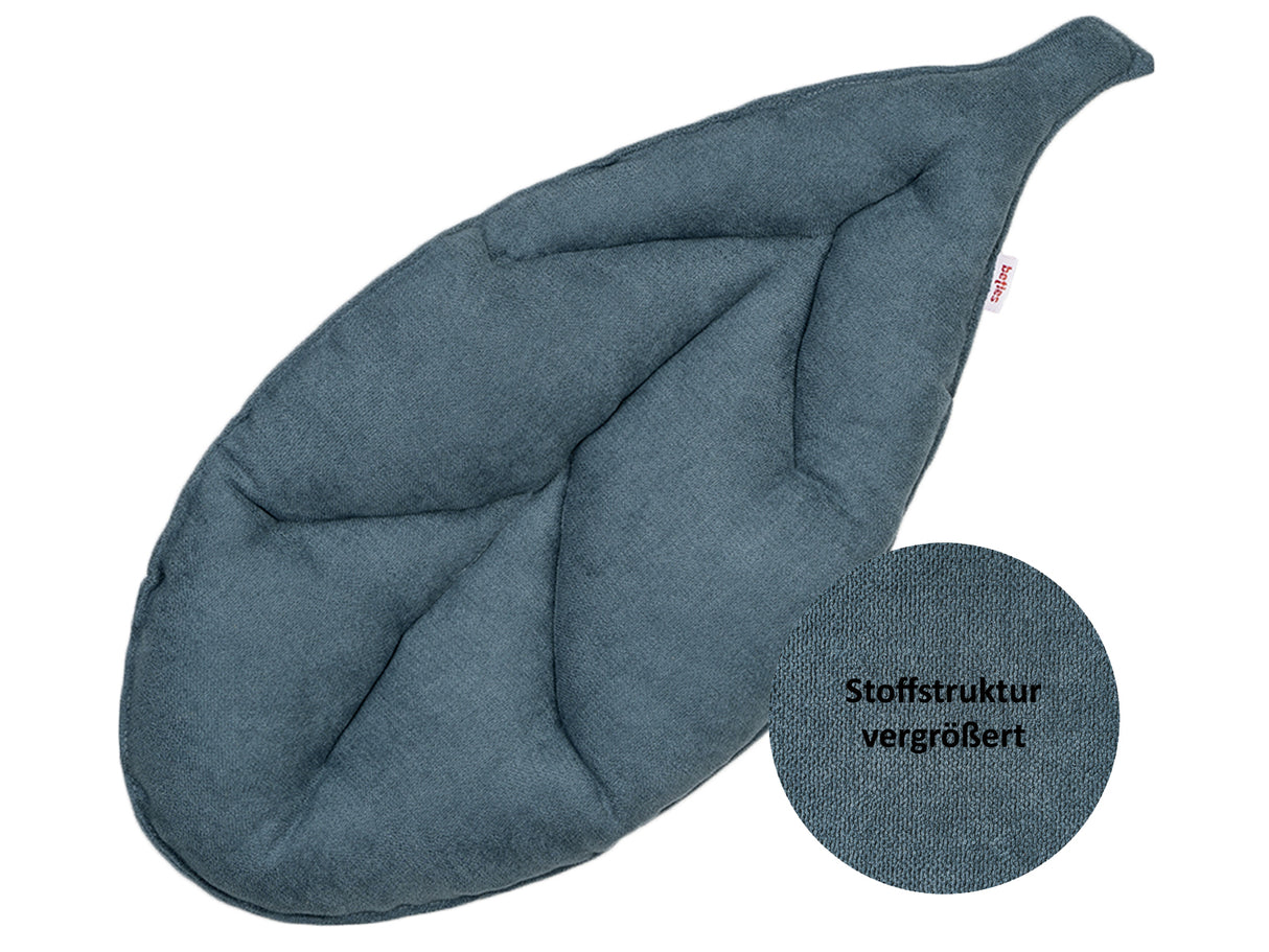 Kissen Blatt ca. 28x59 cm nordlicht-blau Chenille-Haptik beties "FarbTon"