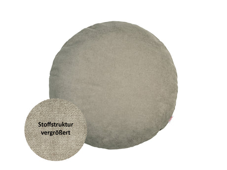 Kissenhülle rund ca. 50 cm Ø greig-taupe Chenille-Haptik beties "FarbTon"