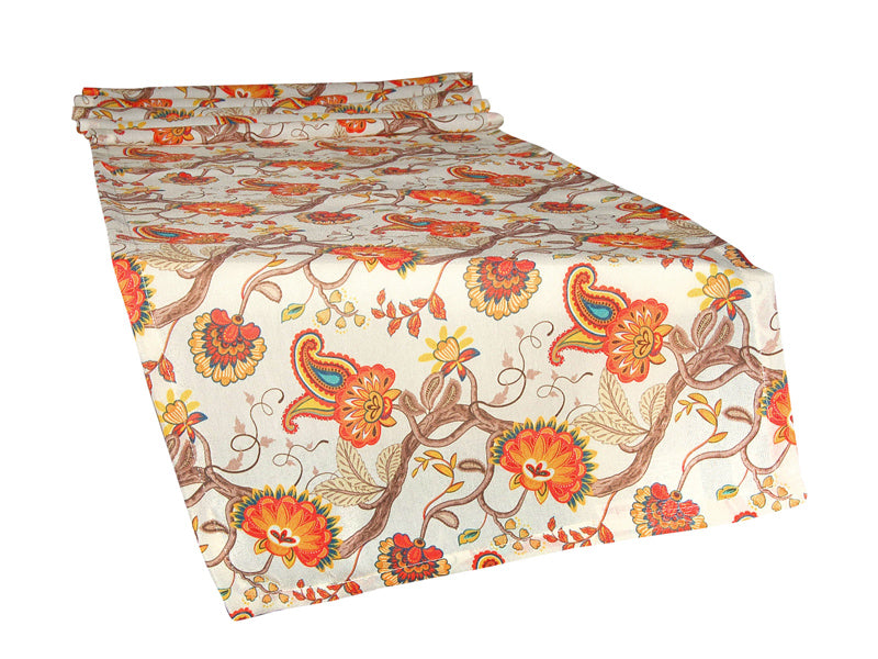 XL Tischläufer ca. 40x220 cm Paisley/Boteh-Muster in orange-beige beties "Horrero"